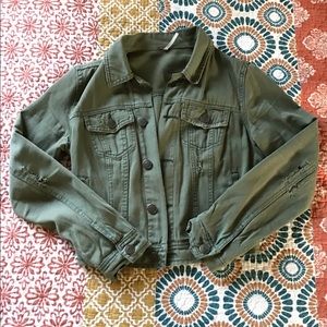 Free People distressed army jacket